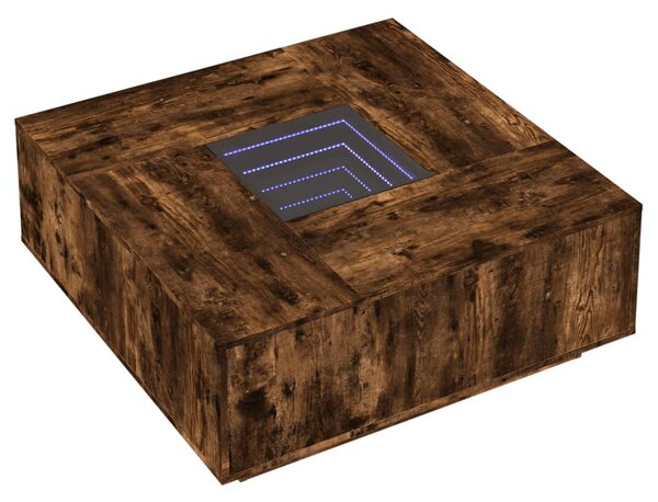 Konferenční stolek s Infinity LED kouřový dub 100 x 100 x 40 cm 3284046