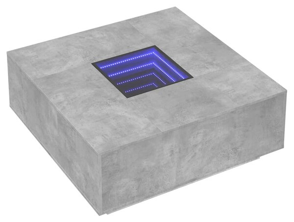 Konferenční stolek s Infinity LED betonově šedý 100x100x40 cm 3284045