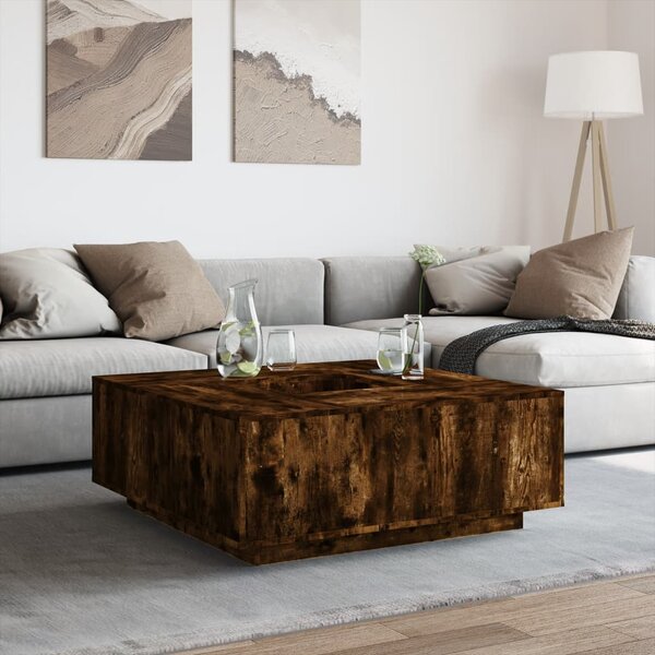 Konferenční stolek kouřový dub 100x100x40 cm kompozitní dřevo 3284053