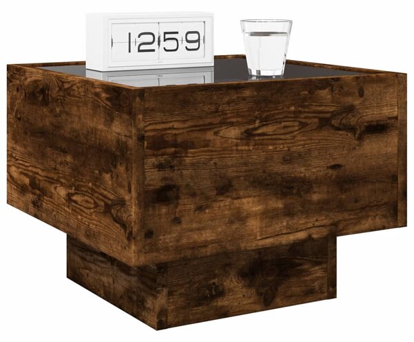 Noční stolek s Infinity LED kouřový dub 40 x 40 x 30 cm 3284067