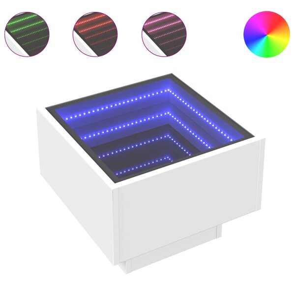 Noční stolek s Infinity LED bílý 40 x 40 x 30 cm 3284063