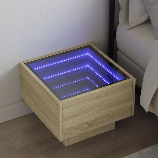 Noční stolek s Infinity LED dub sonoma 40 x 40 x 30 cm 3284065