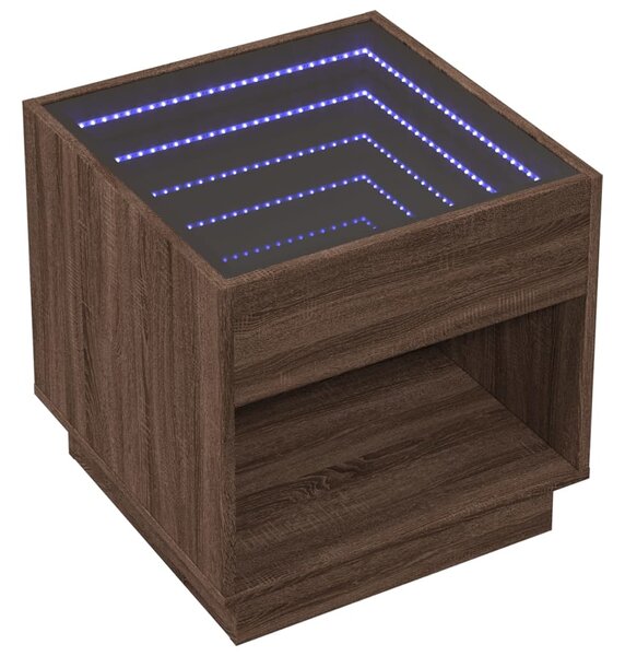 Noční stolek s Infinity LED hnědý dub 50 x 50 x 50 cm 3284090