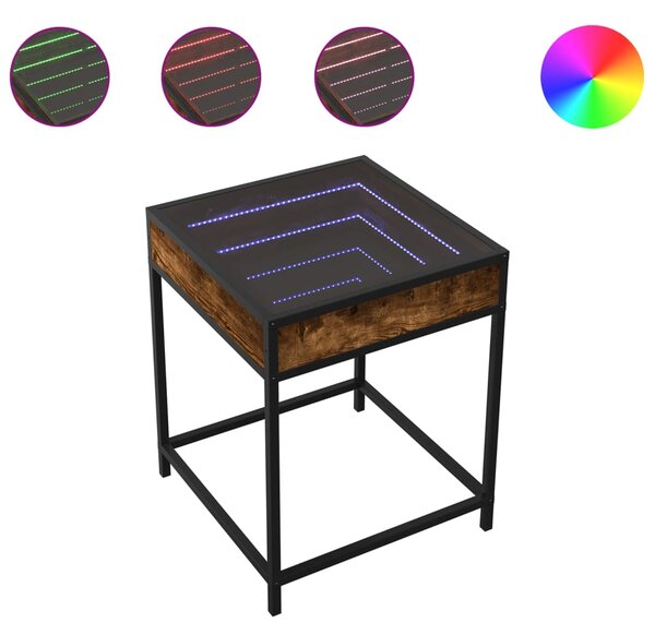 Noční stolek s Infinity LED kouřový dub 40 x 40 x 51 cm 3284093