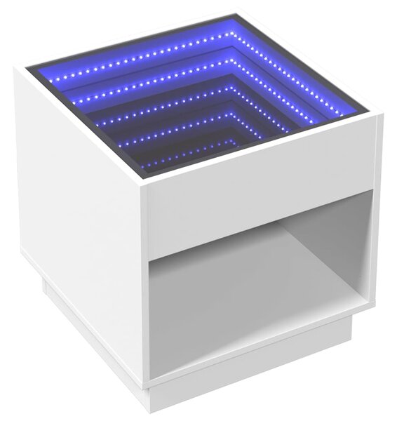 Noční stolek s Infinity LED bílý 50 x 50 x 50 cm 3284084