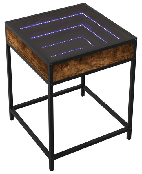 Noční stolek s Infinity LED kouřový dub 40 x 40 x 51 cm 3284093