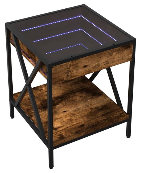 Noční stolek s Infinity LED kouřový dub 40 x 40 x 49 cm 3284098