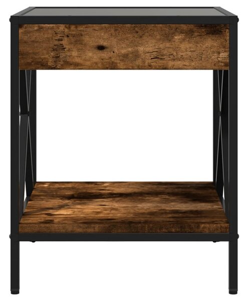 Noční stolek s Infinity LED kouřový dub 40 x 40 x 49 cm 3284098