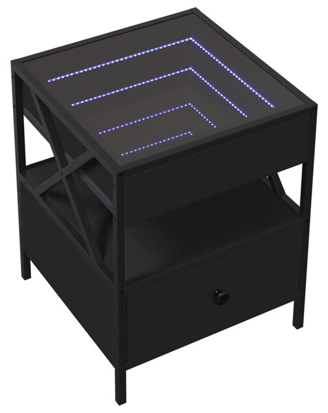 Noční stolek s Infinity LED černý 40 x 40 x 51 cm 3284101