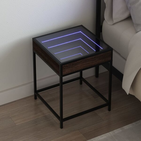 Noční stolek s Infinity LED hnědý dub 40 x 40 x 51 cm 3284095