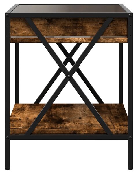 Noční stolek s Infinity LED kouřový dub 40 x 40 x 49 cm 3284098