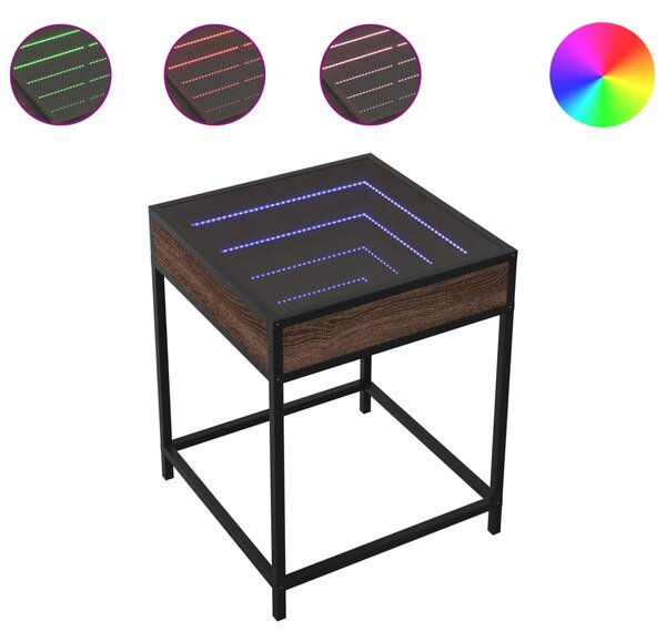 Noční stolek s Infinity LED hnědý dub 40 x 40 x 51 cm 3284095