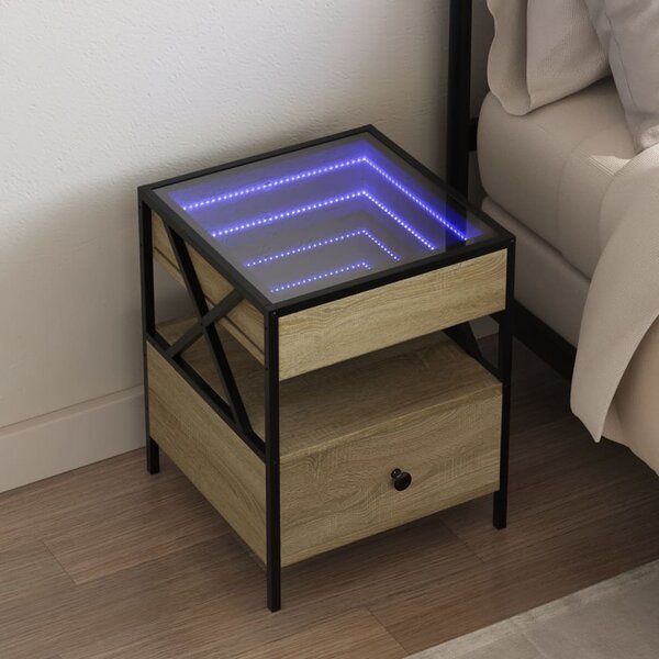 Noční stolek s Infinity LED dub sonoma 40 x 40 x 51 cm 3284102
