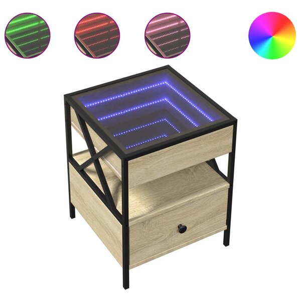Noční stolek s Infinity LED dub sonoma 40 x 40 x 51 cm 3284102