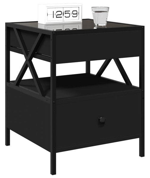 Noční stolek s Infinity LED černý 40 x 40 x 51 cm 3284101