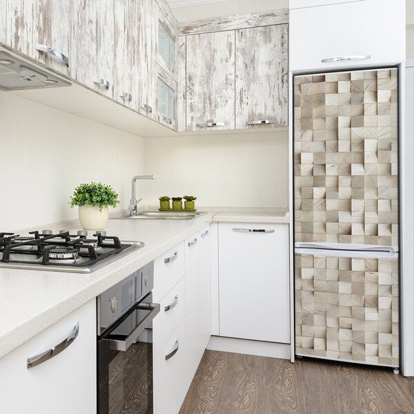 Nálepka na ledničku Dřevěné kostky FridgeStick-70x190-f-89246295