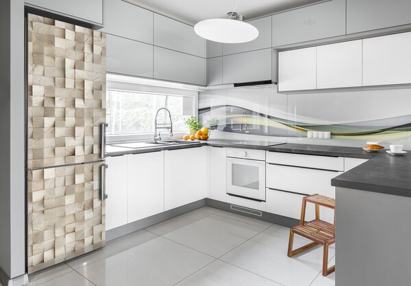 Nálepka na ledničku Dřevěné kostky FridgeStick-70x190-f-89246295