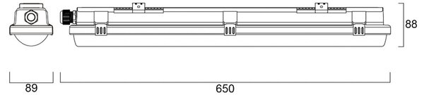 Sylvania LED svítidlo RESISTO, světle šedé, 65 cm, 15 W, 840, IP66, Hliník / šedá / zinek, Plast