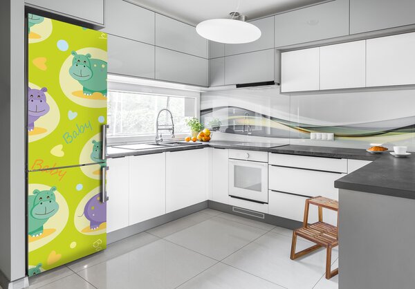 Foto nálepka na ledničku stěnu Hroši FridgeStick-70x190-f-89402054