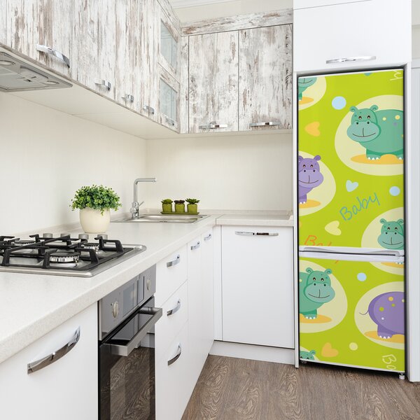 Foto nálepka na ledničku stěnu Hroši FridgeStick-70x190-f-89402054