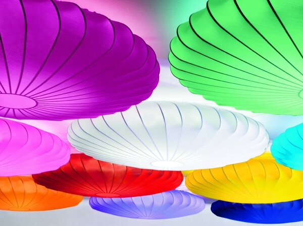 Axolight Muse, designové svítidlo z bílého textilu, 3x70W, prům. 80cm