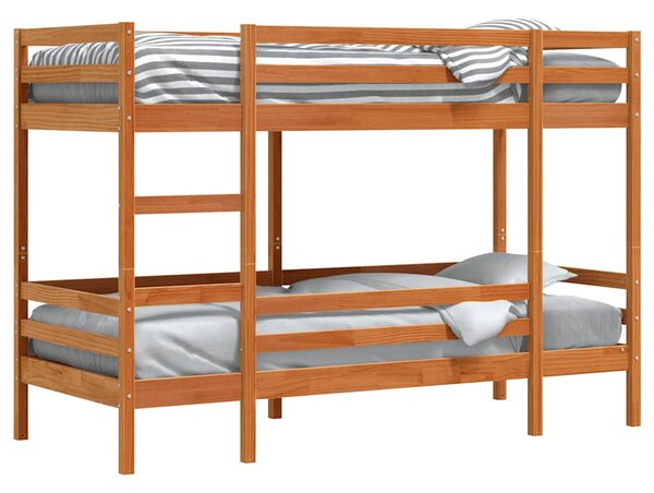 Patrová postel voskově hnědá 90x190 cm masivní borové dřevo 3284223