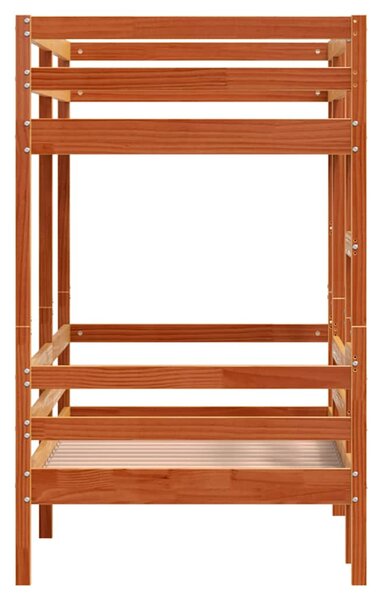 Patrová postel voskově hnědá 90x190 cm masivní borové dřevo 3284223