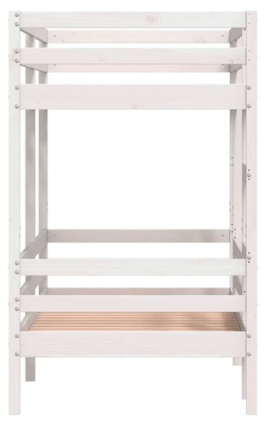 Patrová postel bílá 90 x 190 cm masivní borové dřevo 3284222