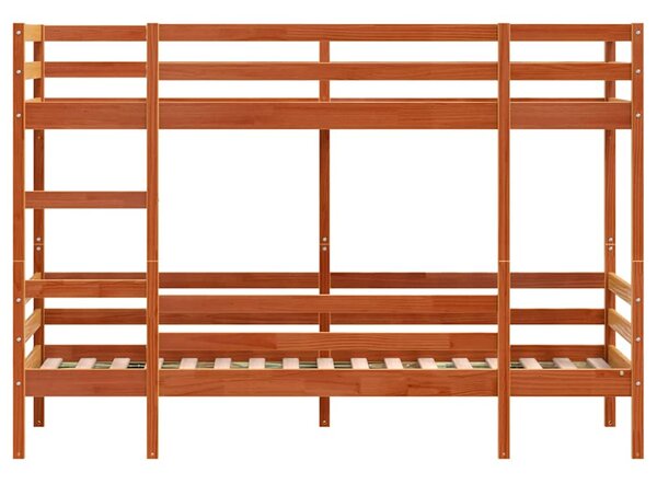 Patrová postel voskově hnědá 90x190 cm masivní borové dřevo 3284223