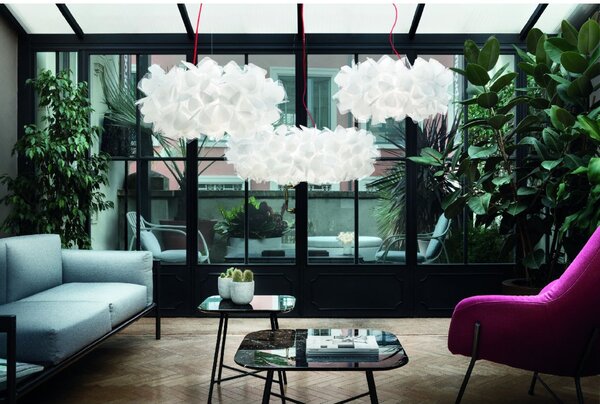 SLAMP CLISS00PXL01R00000EU Clizia Pixel, designové svítidlo s červeným kabelem, 2x12W E27, prům. 53cm