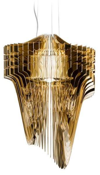 SLAMP ARISM00GLD01T00E27EU Aria M Gold, závěsné svítidlo od Zaha Hadid, 3+1 LED E27, Ø60x90cm