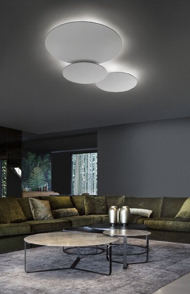 Lodes 16746 1023 Puzzle Mega Round Small, bílé svítidlo pro nepřímé osvětlení, 3x15W LED 2700/3000K stmívatelné, prům. 53cm