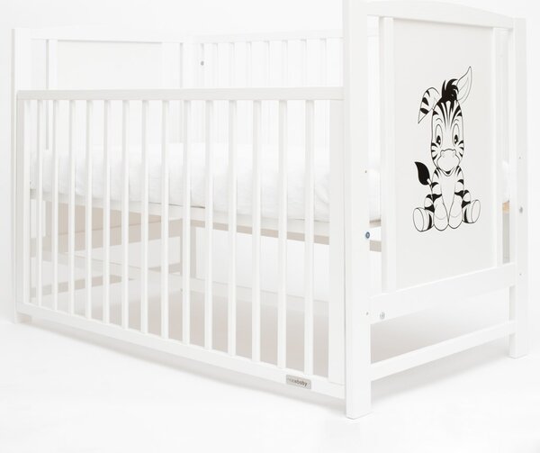 Dětská postýlka New Baby BEA Zebra se stahovací bočnicí bílá