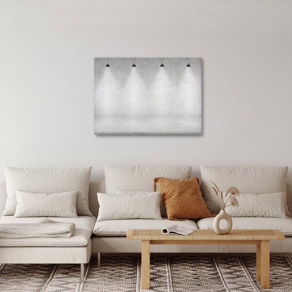 Obraz - Betonová zeď se světly (70x50 cm)