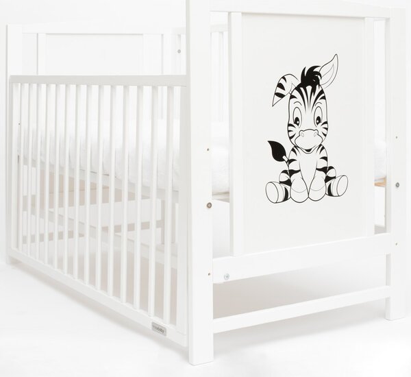 Dětská postýlka New Baby BEA Zebra se stahovací bočnicí bílá