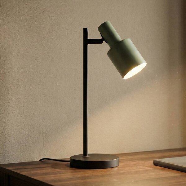 Lindby Stolní lampa Ovelia, zelená/černá, kov, E27, Černá, Pracovna / kancelář, kov, Moderní, Stolní lampa