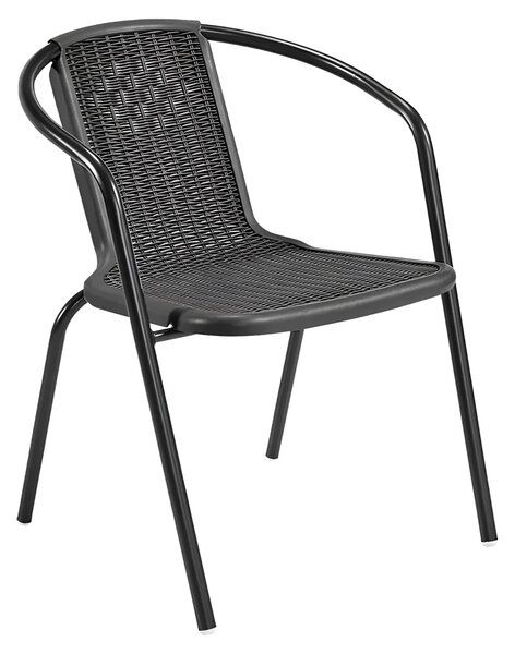 KONDELA Zahradní stohovatelná židle, černá, ocel/plast, FRENY