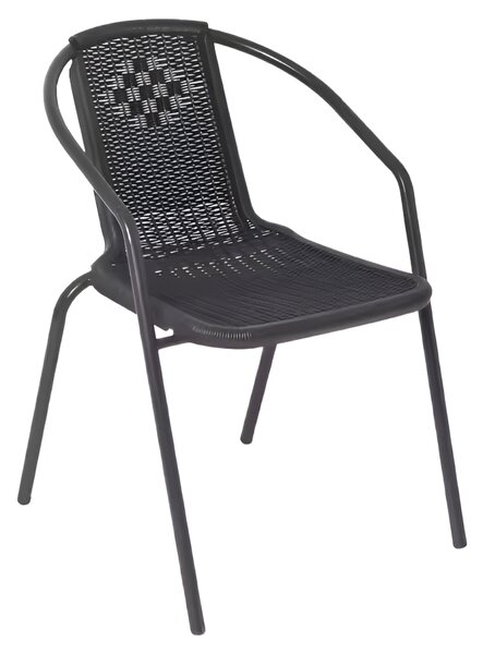 KONDELA Zahradní stohovatelná židle, černá, ocel/plast, FRENY
