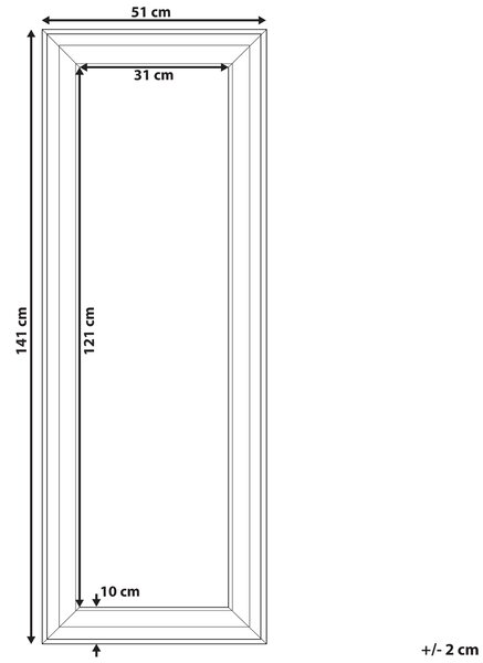 Zrcadlo LUNEL 51 cm 141 cm Černá