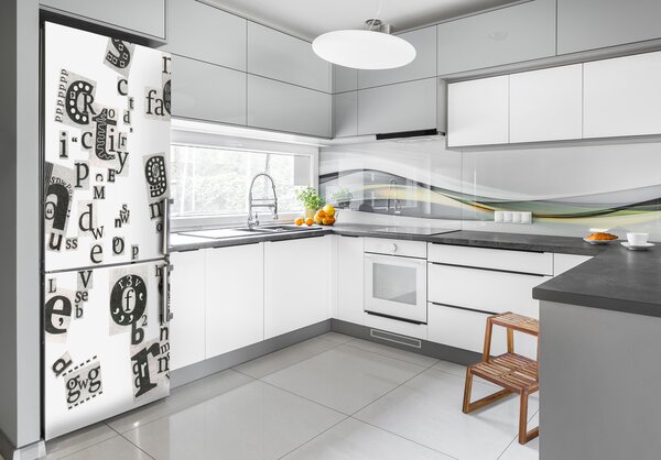 Nálepka tapeta na ledničku Písmenka z novin FridgeStick-70x190-f-39907961