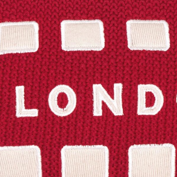 Pletený polštářek LONDON BUS červená vánoční dekorace