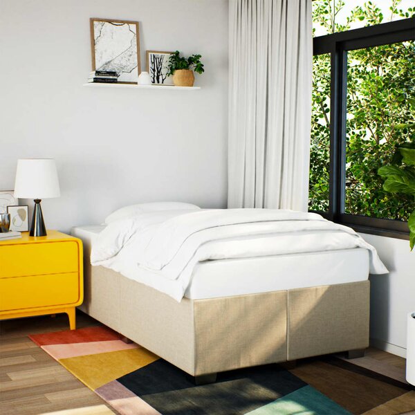 Rám postele bez matrace krémový 120 x 200 cm textil 3284469