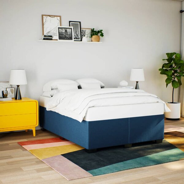 Rám postele bez matrace modrý 140 x 190 cm textil 3284477