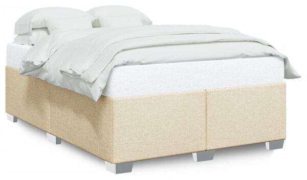Rám postele bez matrace krémový 140 x 190 cm textil 3284476