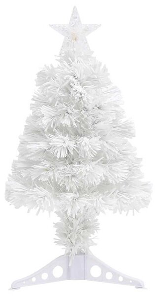 Vánoční stromek s LED osvětlením bílý 64 cm optické vlákno 328448