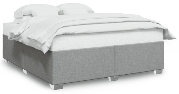 Rám postele bez matrace světle šedý 200 x 200 cm textil 3284499
