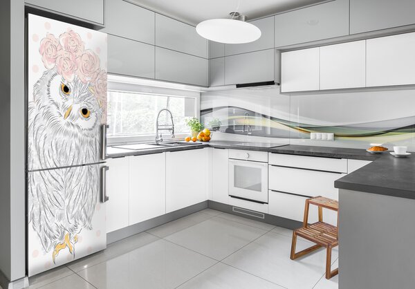 Nálepka fototapeta lednička Sova věnec FridgeStick-70x190-f-104896782