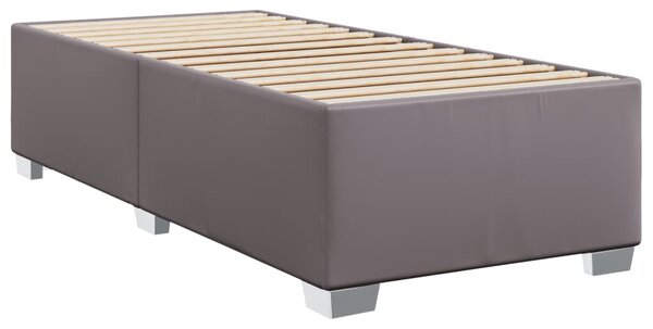 Box spring postel s matrací šedá 80 x 200 cm umělá kůže 3290698