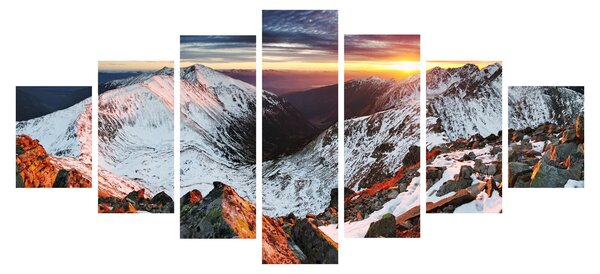 Obraz - Zimní horské panorama (210x100 cm)