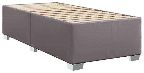 Box spring postel s matrací šedá 80 x 200 cm umělá kůže 3285187
